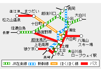 雪国観光パス有効区間図