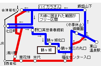 あいづワンデーパスエリア図
