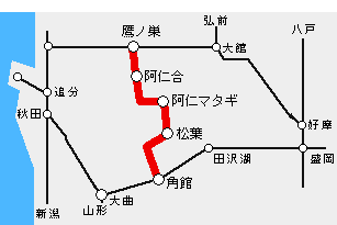 秋田内陸縦貫鉄道路線図
