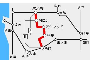 秋田内陸縦貫鉄道路線図