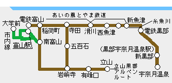 富山地方鉄道路線図
