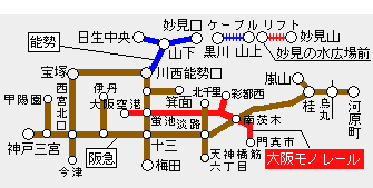 能勢妙見里山ぐるっとパス有効区間図