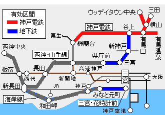 神戸電鉄×神戸市交通局おでかけ乗車券有効区間図