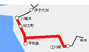 宇和島伊達歴史散策きっぷフリーエリア図