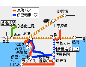ふじのくに家康公きっぷ有効区間図