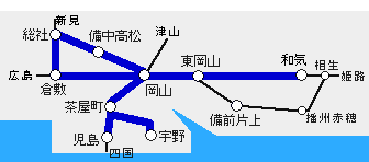 岡山たびきっぷフリーエリア図