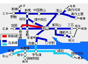 岡山香川休日おでかけパス有効区間図
