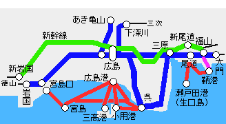 せとうち広島フリーきっぷ有効区間図