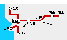 くまもっとJR周遊きっぷ有効区間図